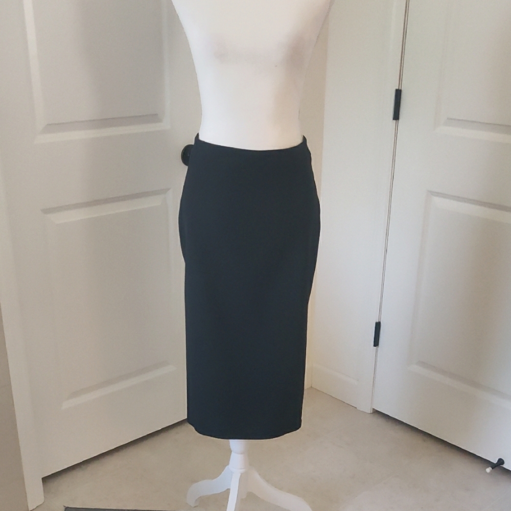 DKNY Classic Black Pencil Midi Skirt Sz 2